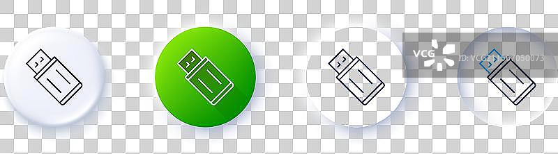 USB闪存驱动器线条图标记忆棒标志线图片素材