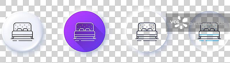 床的线条图标，卧室家具标志线条图标图片素材