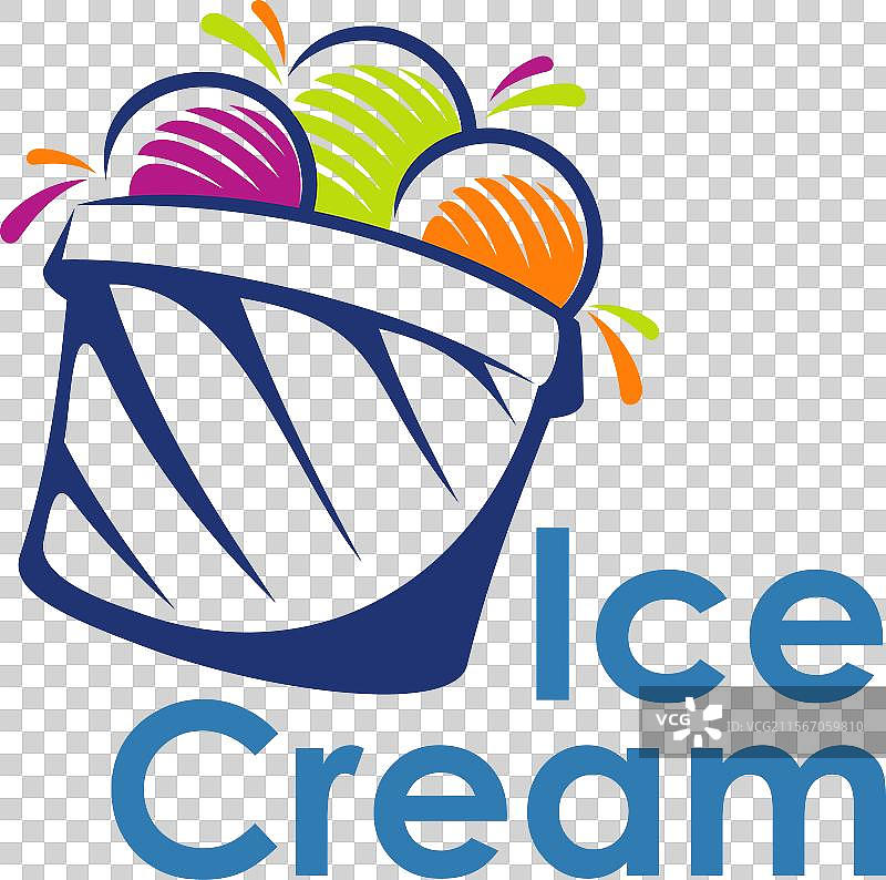 冰淇淋标志图标，意大利冰淇淋甜点勺图片素材