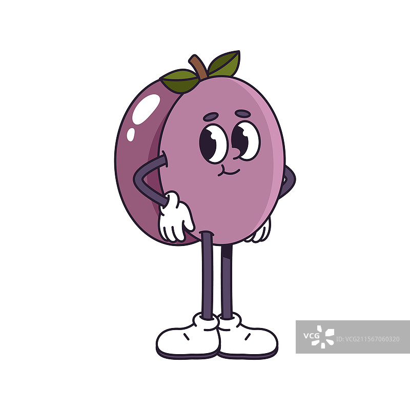 梅子色的酷炫卡通角色图片素材