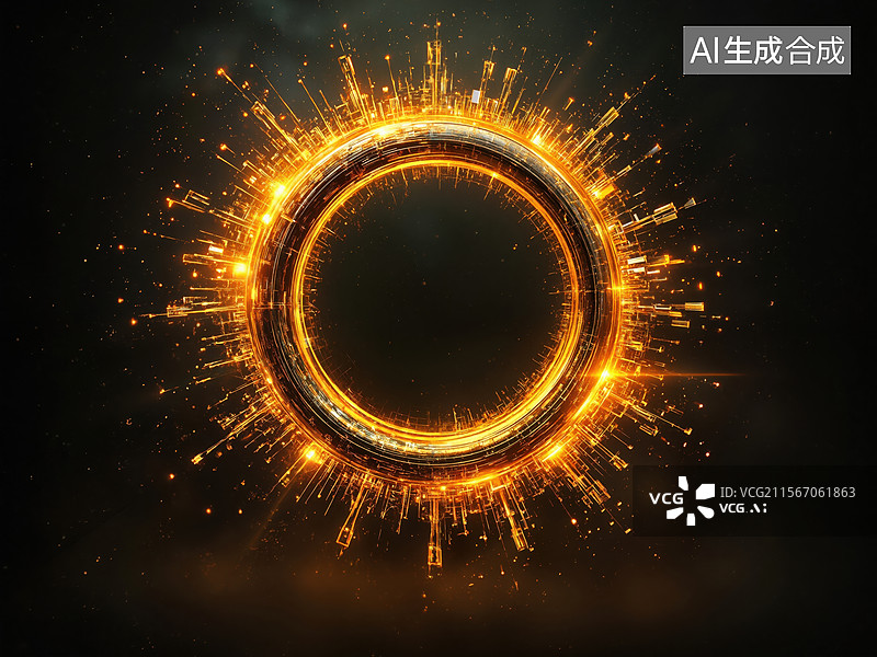 【AI数字艺术】光辉圆环图片素材