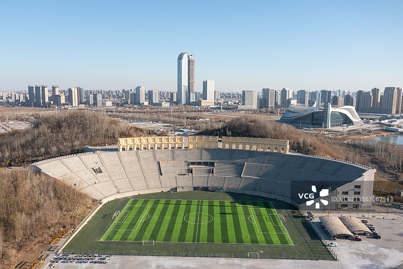 航拍宁夏银川览山剧场建筑风光图片素材