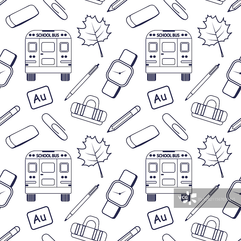 无缝的返校配饰图案图片素材