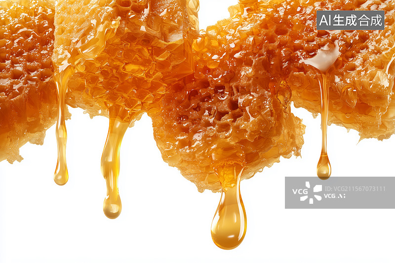 【AI数字艺术】蜂巢上的蜂蜜图片素材