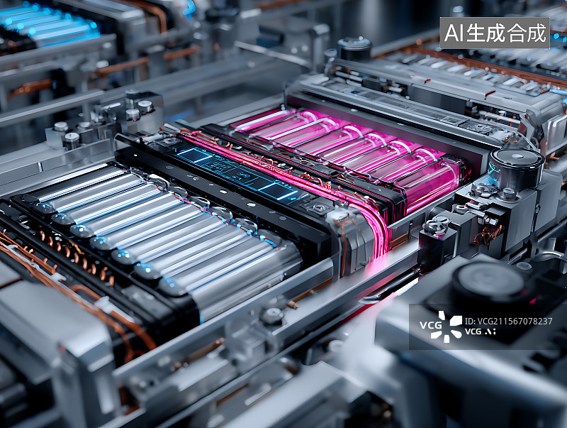 【AI数字艺术】新能源汽车电池科技概念图片素材
