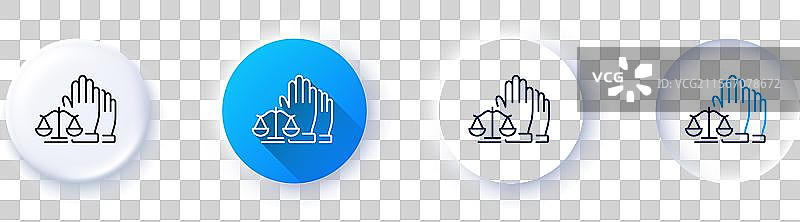 法庭陪审团投票线条图标，正义天平标志图片素材