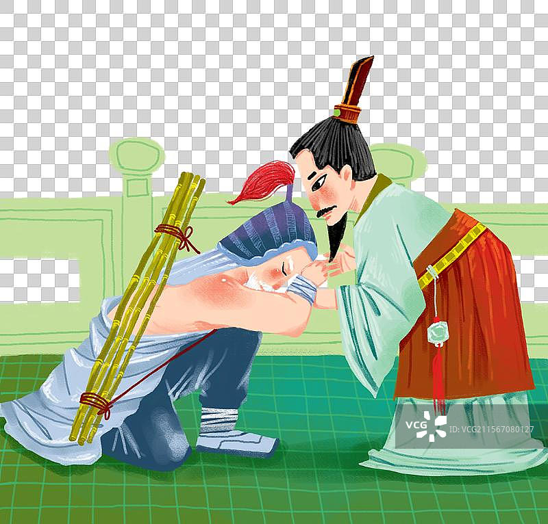 传统故事  历史人物插画 负荆请罪图片素材