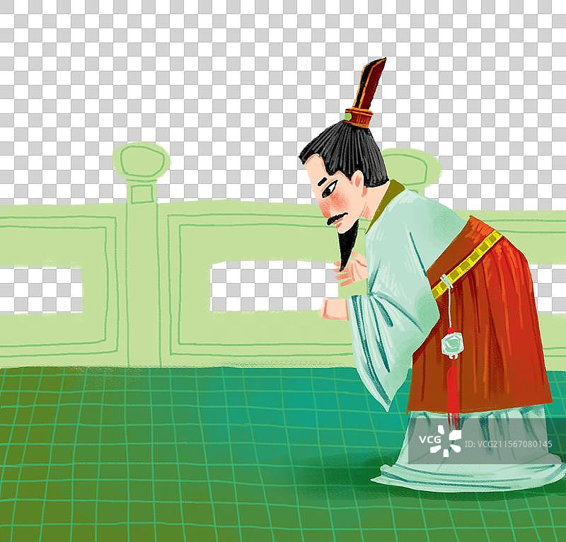传统故事  历史人物插画 弯腰的人图片素材