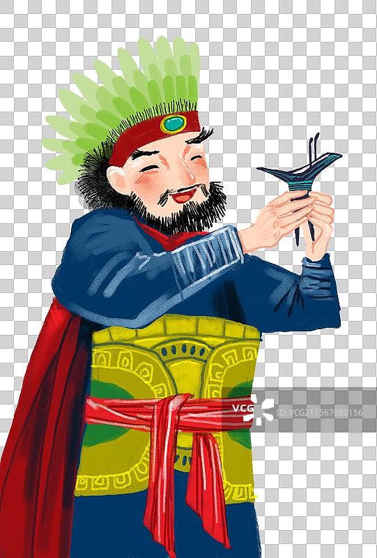 传统故事  历史人物插画 敬酒的部落首领图片素材