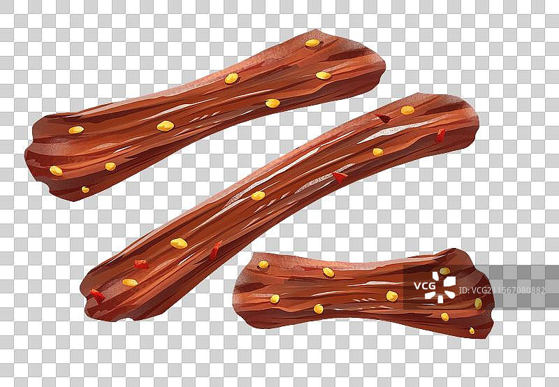 广西柳州特色美食之 牛腊巴插画元素图片素材