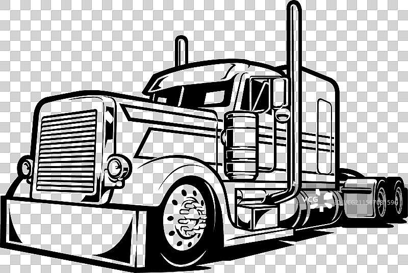 美式半挂车18轮卡车图片素材