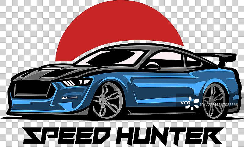 跑车速度猎人标志，孤立设计图片素材