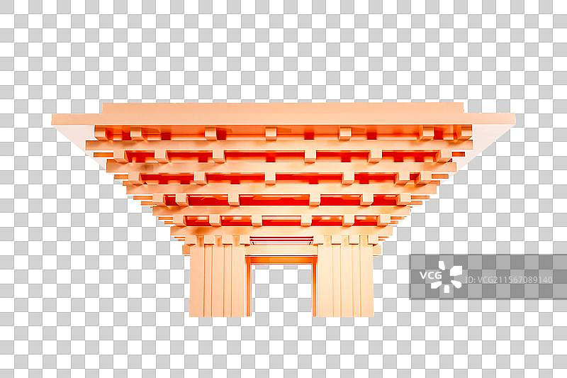 3D立体金色上海地标建筑世博会中国馆城市元素图片素材