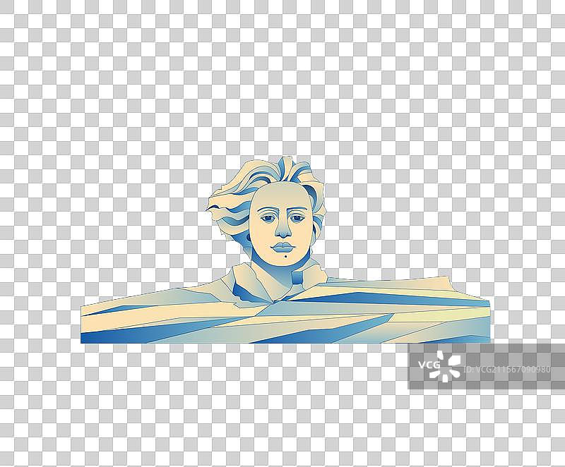 长沙橘子洲头渐变矢量插画图片素材