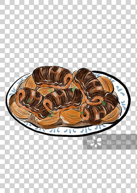 国潮风端午节美食插画元素-黄鳝图片素材