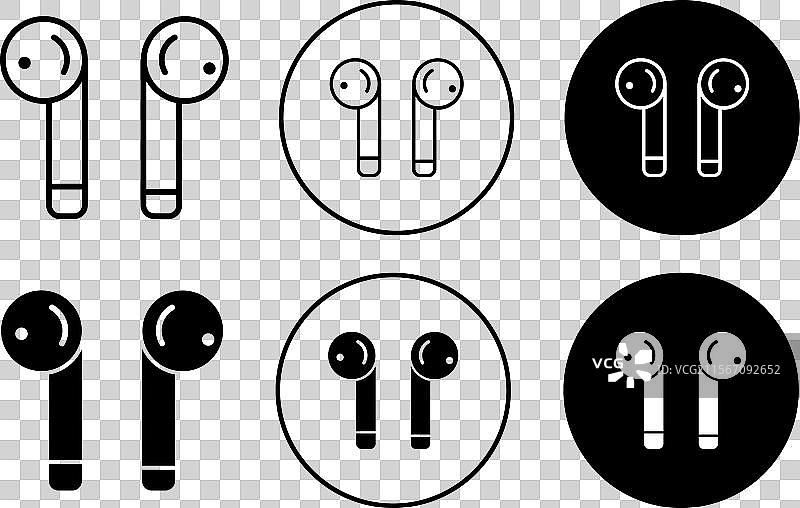 AirPods图标轮廓细线集合图片素材