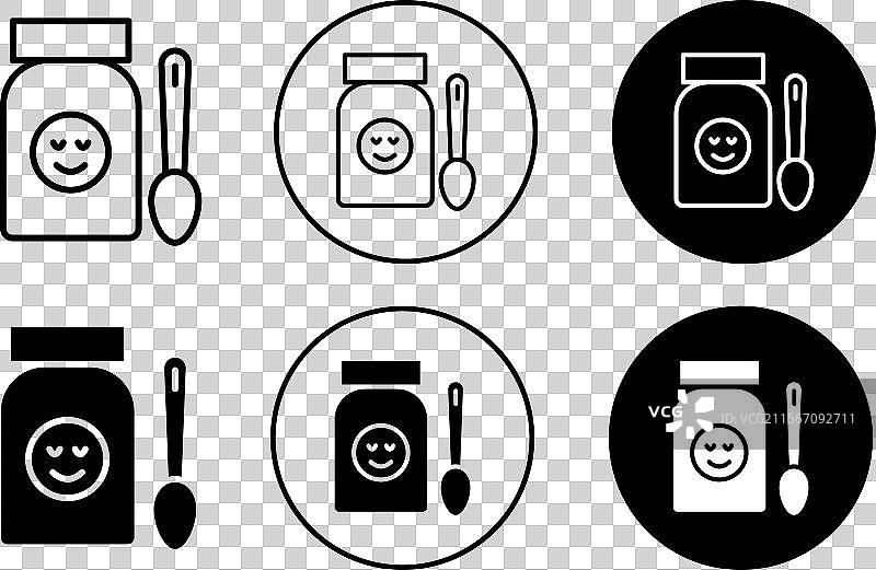 婴儿食品图标轮廓细线集合图片素材