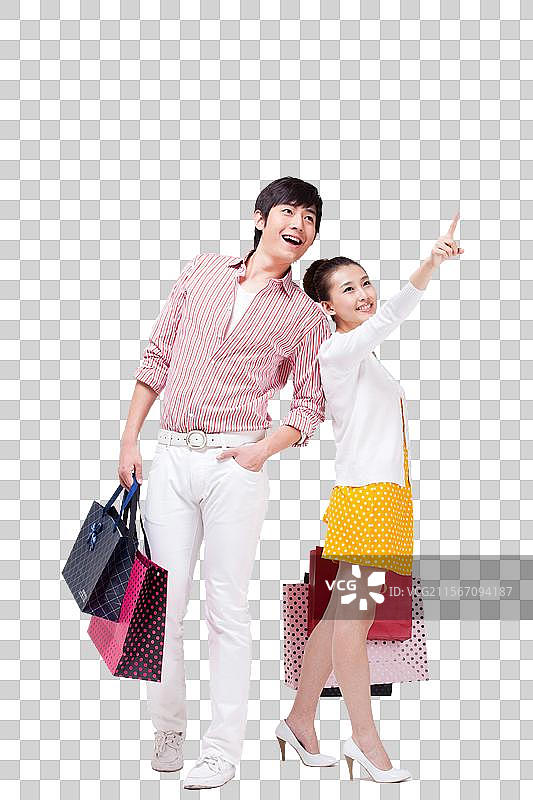 时尚年轻情侣购物图片素材