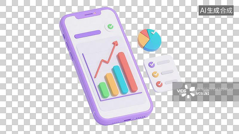 【AI数字艺术】3d数据增长分析面板图片素材