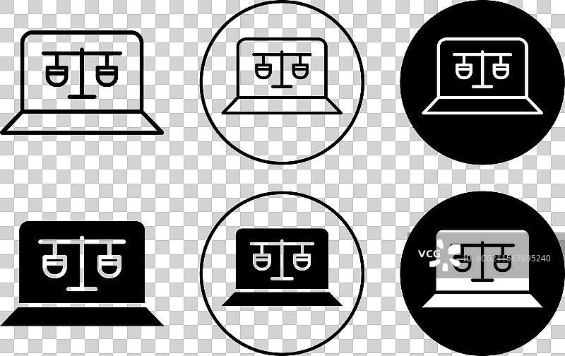在线法庭图标轮廓细线集合图片素材