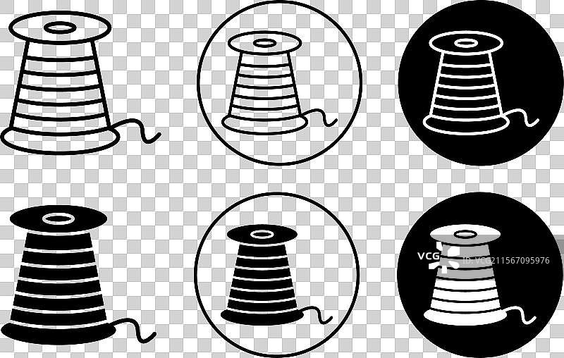 线轴图标集合，轮廓细线设计图片素材