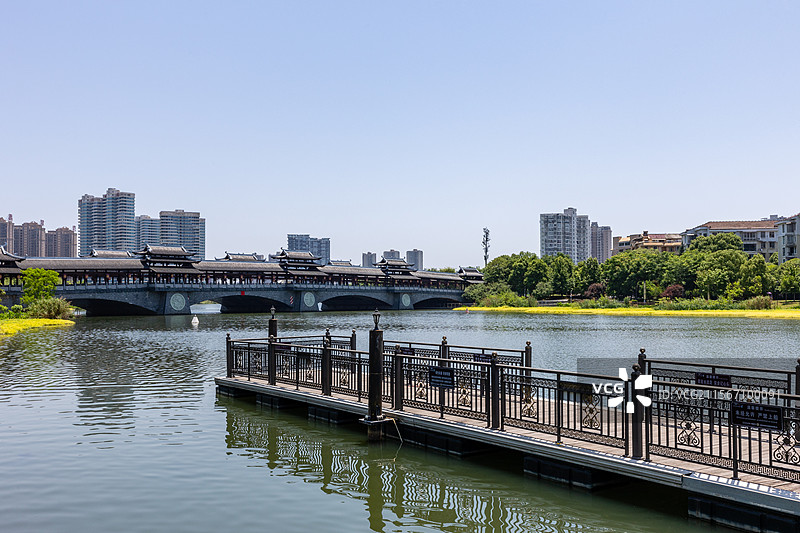 常德市穿紫河风光带环境建筑与城市风光图片素材