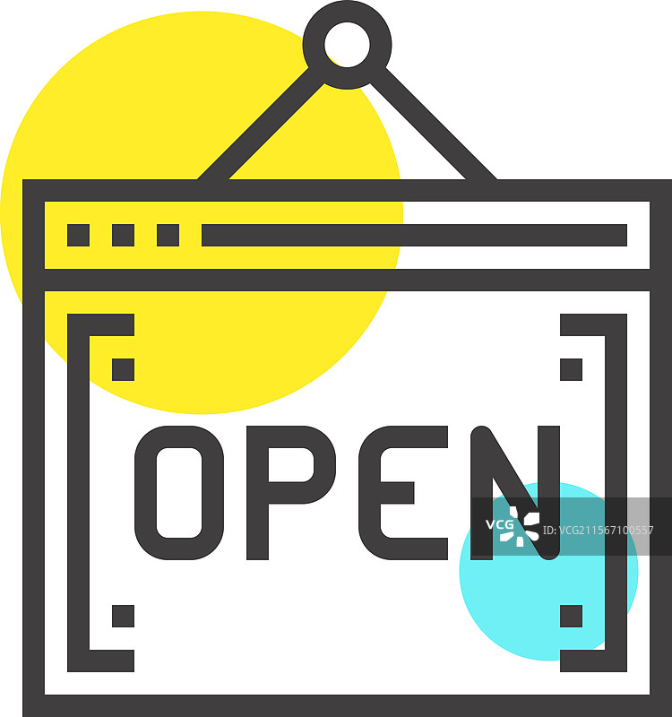 标志牌扁平线条网页图标概念图片素材