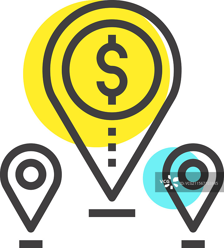 我们的办公室扁平化线条网页图标概念图片素材