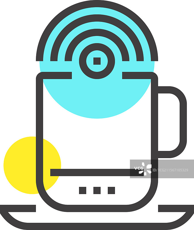 免费WiFi区域扁平线网页图标概念图片素材