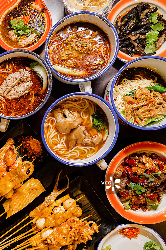 脑花面脑花猪脑花泡椒肥肠面肥肠面猪蹄面猪脚面猪脚蹄花川渝美食四川美食成都美食成都特产巴适的板冒脑花热图片素材