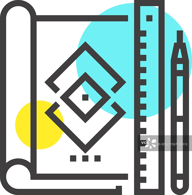 平面线条网页图标概念草图图片素材