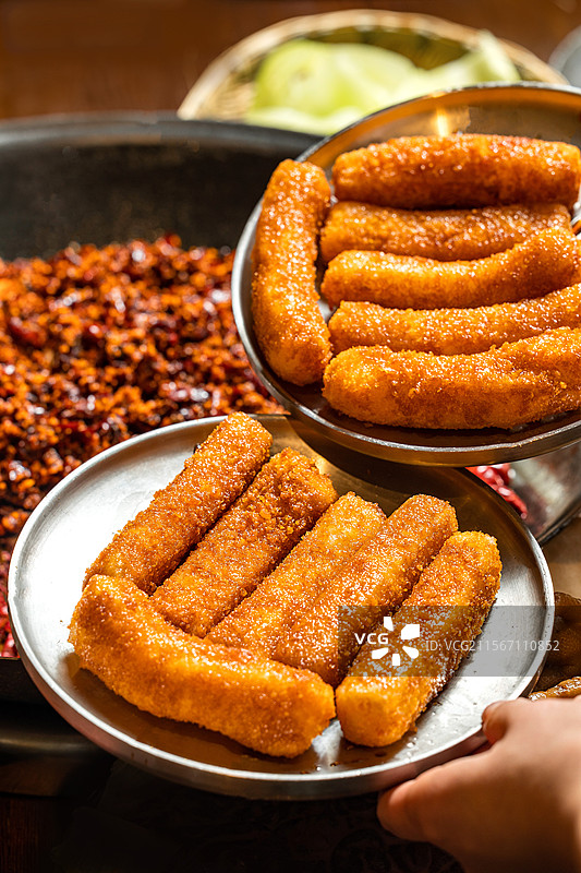 手打糍粑红糖糍粑红糖糯叽叽糯米食品甜品甜食手工糍粑炸糍粑拉丝流心糍粑图片素材