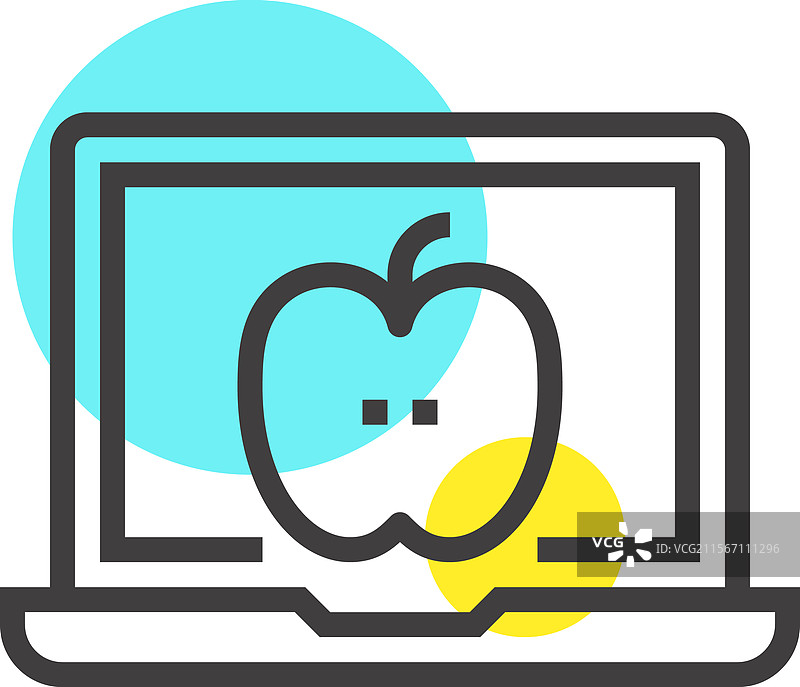 电子学习扁平线网页图标概念图片素材