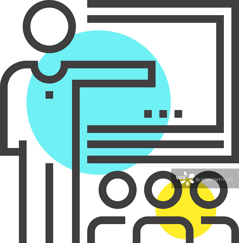 教学扁平线条网页图标概念图片素材