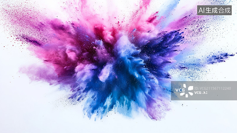 【AI数字艺术】彩色粉末喷溅背景图片素材