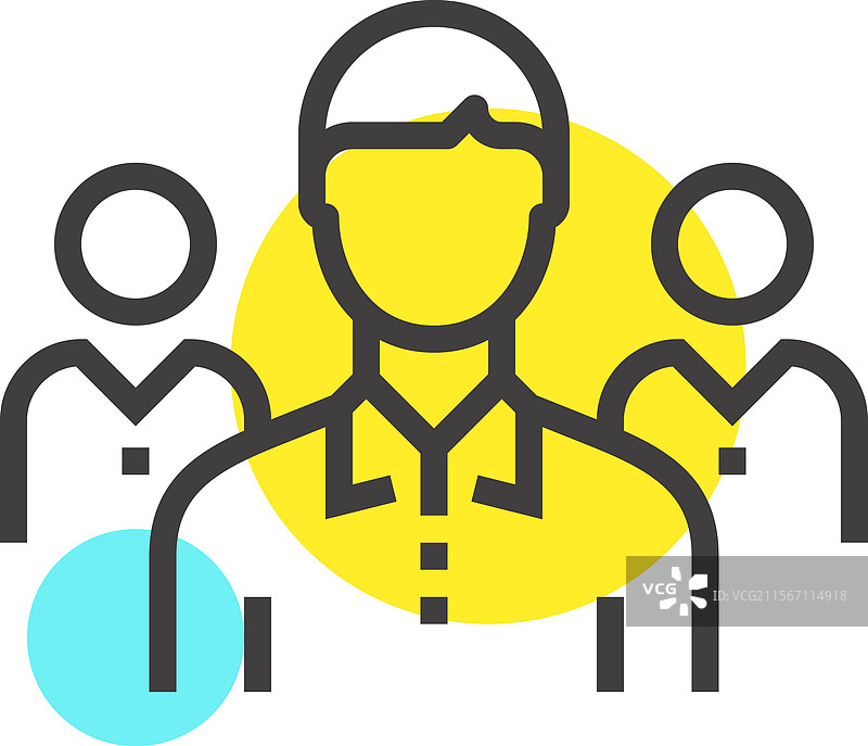 领导力平面线条网页图标概念图片素材