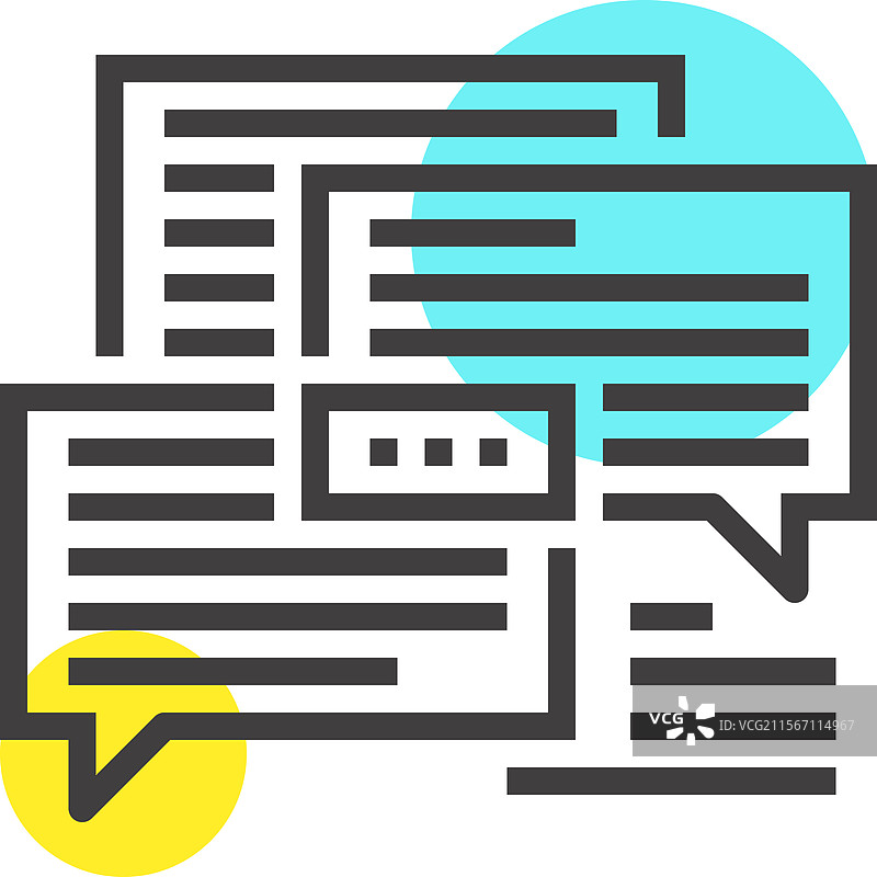 对话平面线条网页图标概念图片素材