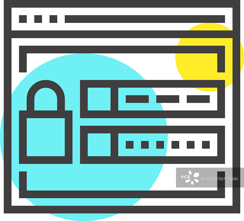 账户登录扁平线条网页图标概念图片素材