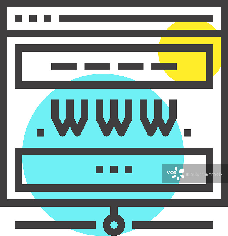 域名扁平线条网页图标概念图片素材