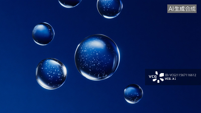 【AI数字艺术】流动的液体水滴图片素材
