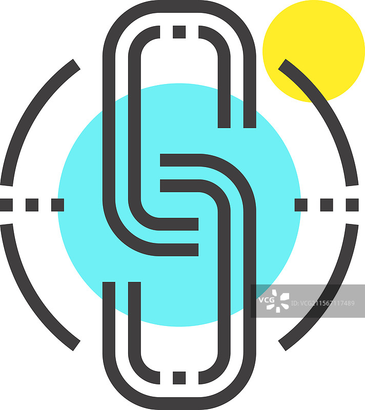 链接建设扁平线条网页图标概念图片素材