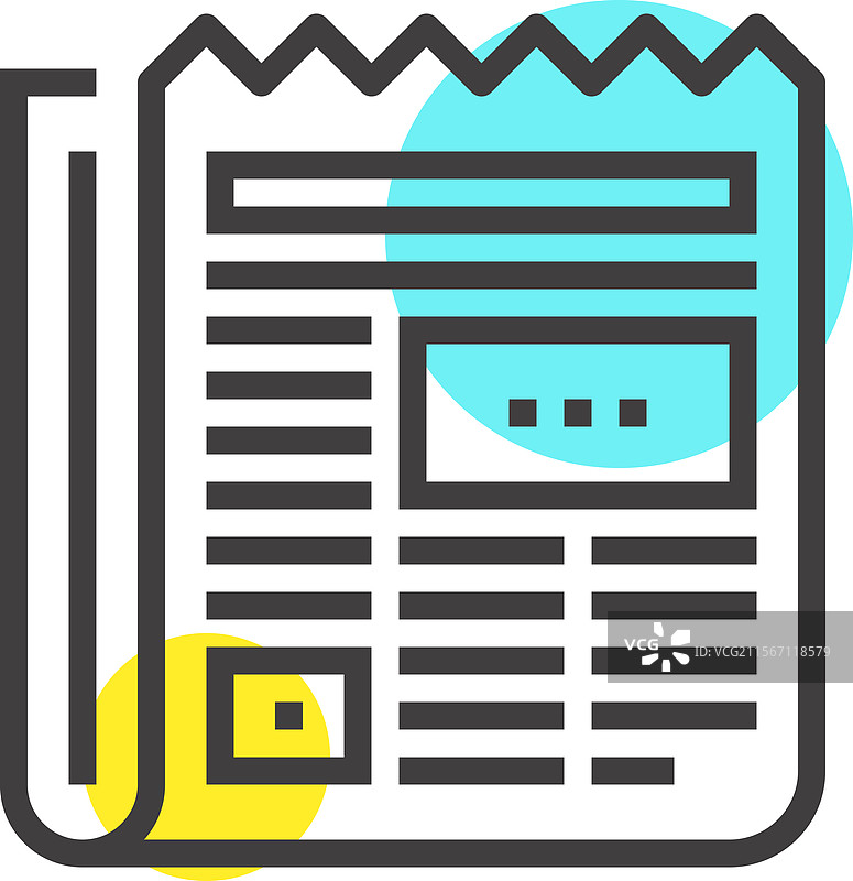 报纸平面线条网页图标概念图片素材