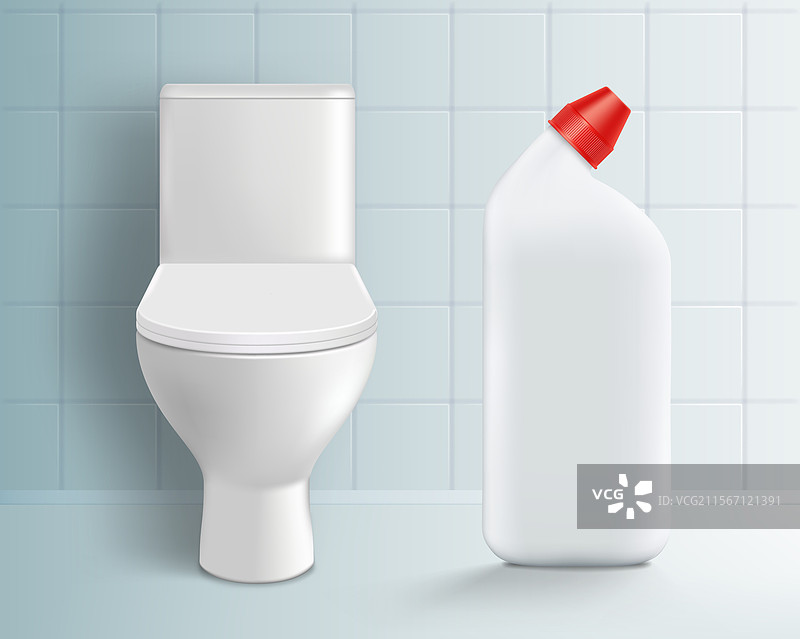 包装有厕所清洁剂的塑料瓶图片素材