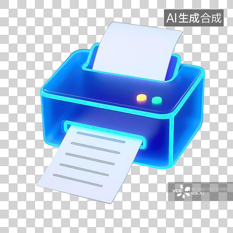 【AI数字艺术】蓝色科技感3D打印机工图片素材