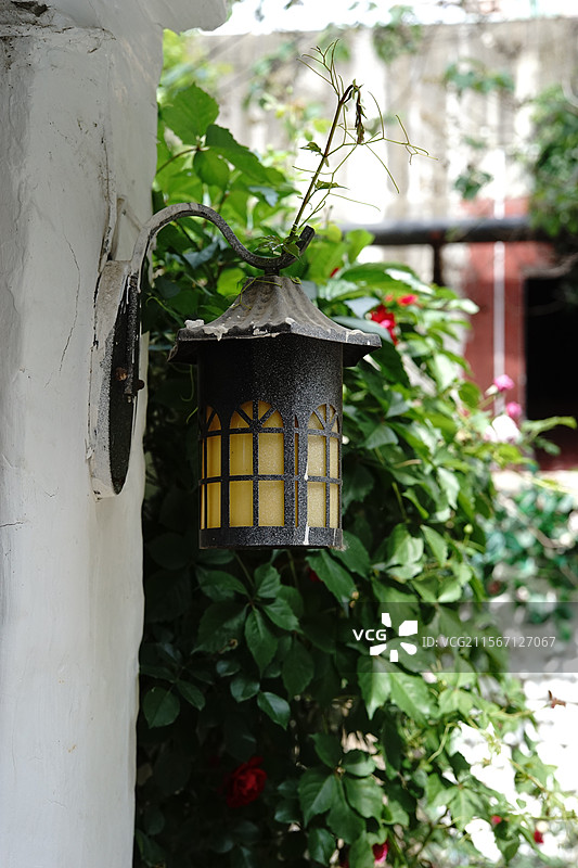 咖啡馆路灯图片素材