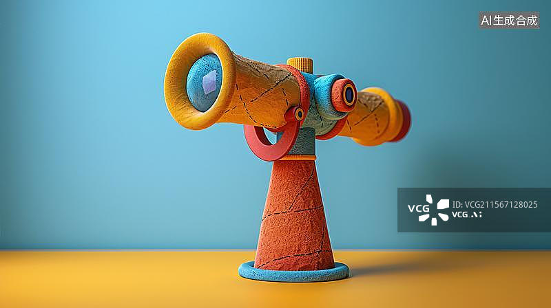 【AI数字艺术】梦幻星空观测之旅  童趣望远镜的宇宙梦图片素材