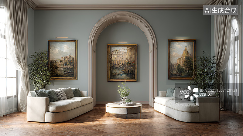 【AI数字艺术】【AI数字艺术】现代奢华家居客厅图片素材