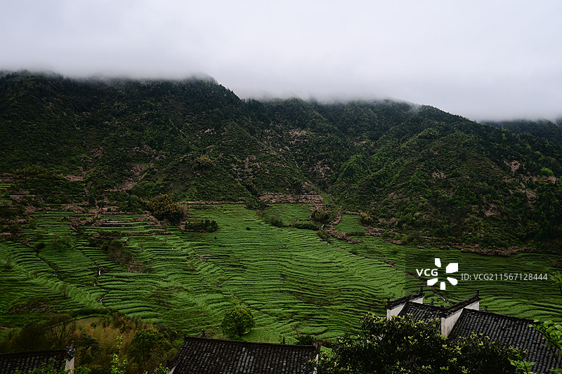 婺源篁岭高视角图片素材