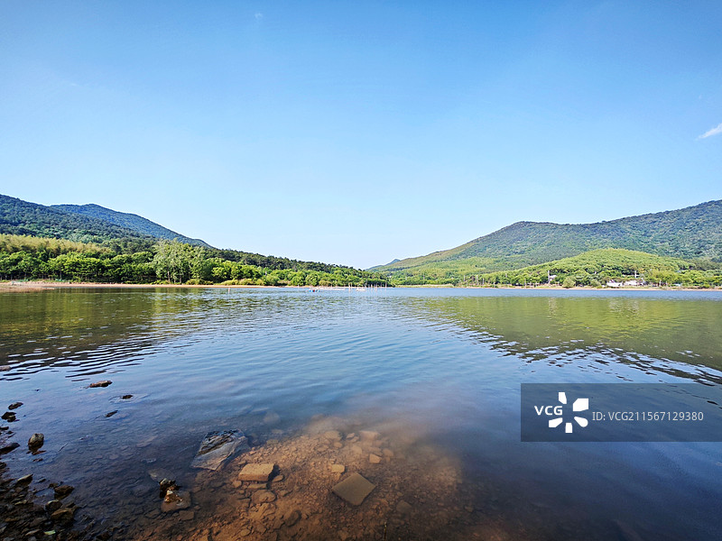 江苏句容瓦屋山上杆水库图片素材