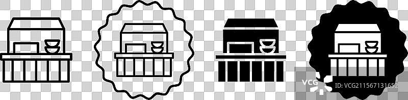 摊位图标集合 摊位轮廓平面图标图片素材